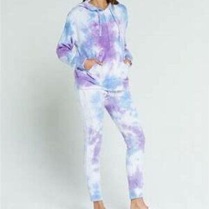 Free People Work it Out Tie Dye Jogger Set in Spring Bloom Sz L & M  NWT